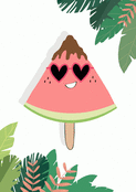 Glace fruit&eacute;e et souriante d'&eacute;t&eacute;